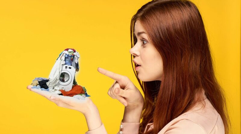 laundry, clothes, woman, miniature, washing, cleaning, washing machine, girl, pointing, gesture, concept, laundry, laundry, laundry, washing machine, washing machine, washing machine, washing machine, washing machine